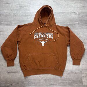 Texas Longhorns Football 2009 Big 12 Champions Sweatshirt Hoodie Orange Sz Large